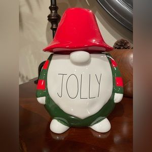 🌻Rae Dunn brand new ceramic “JOLLY” gnome canister jar🌻